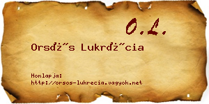 Orsós Lukrécia névjegykártya