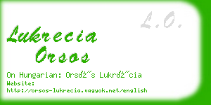 lukrecia orsos business card