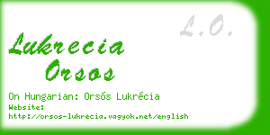 lukrecia orsos business card